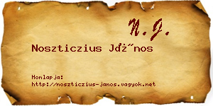Noszticzius János névjegykártya
